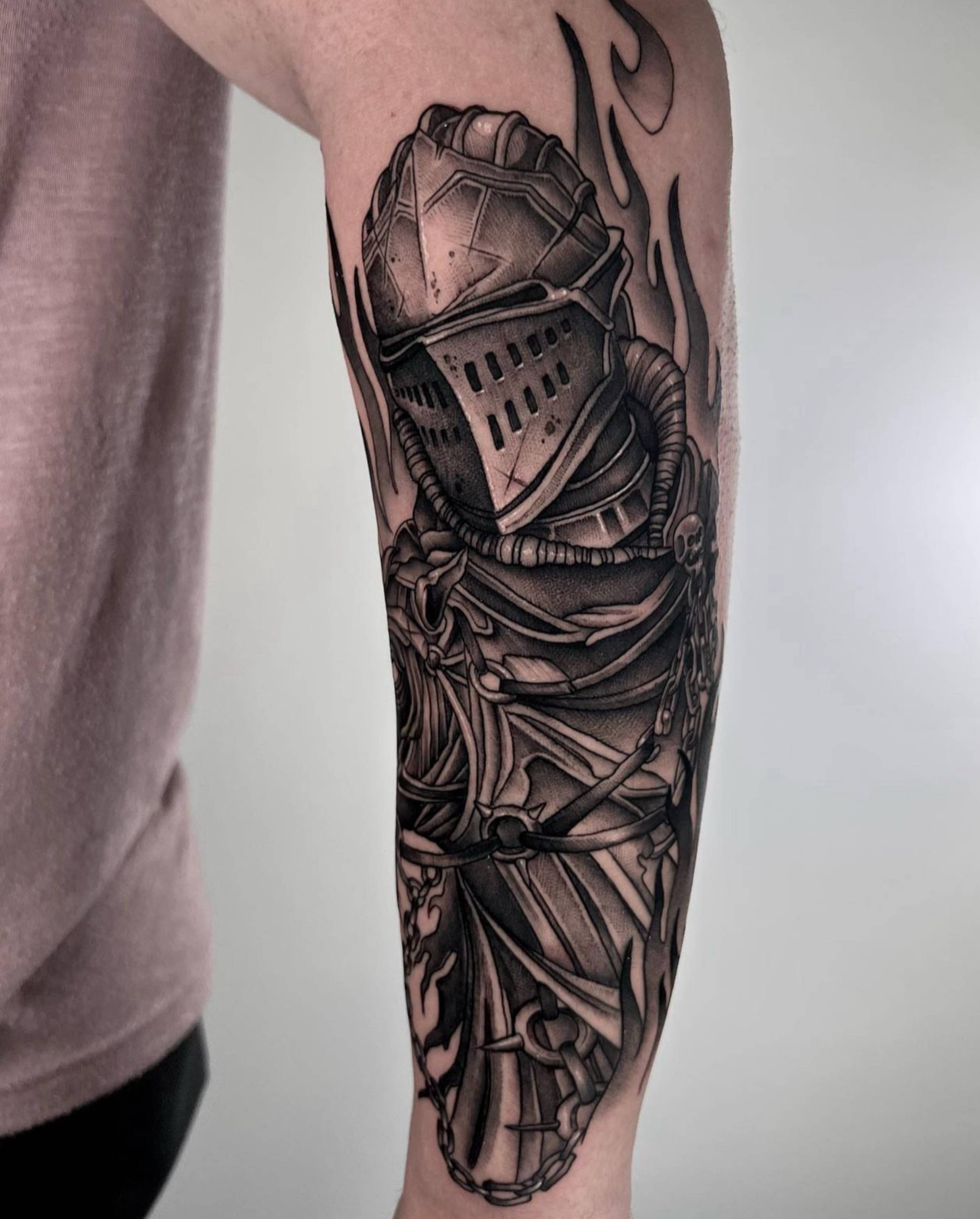 Souls Knight tattoo by Jon Nelson