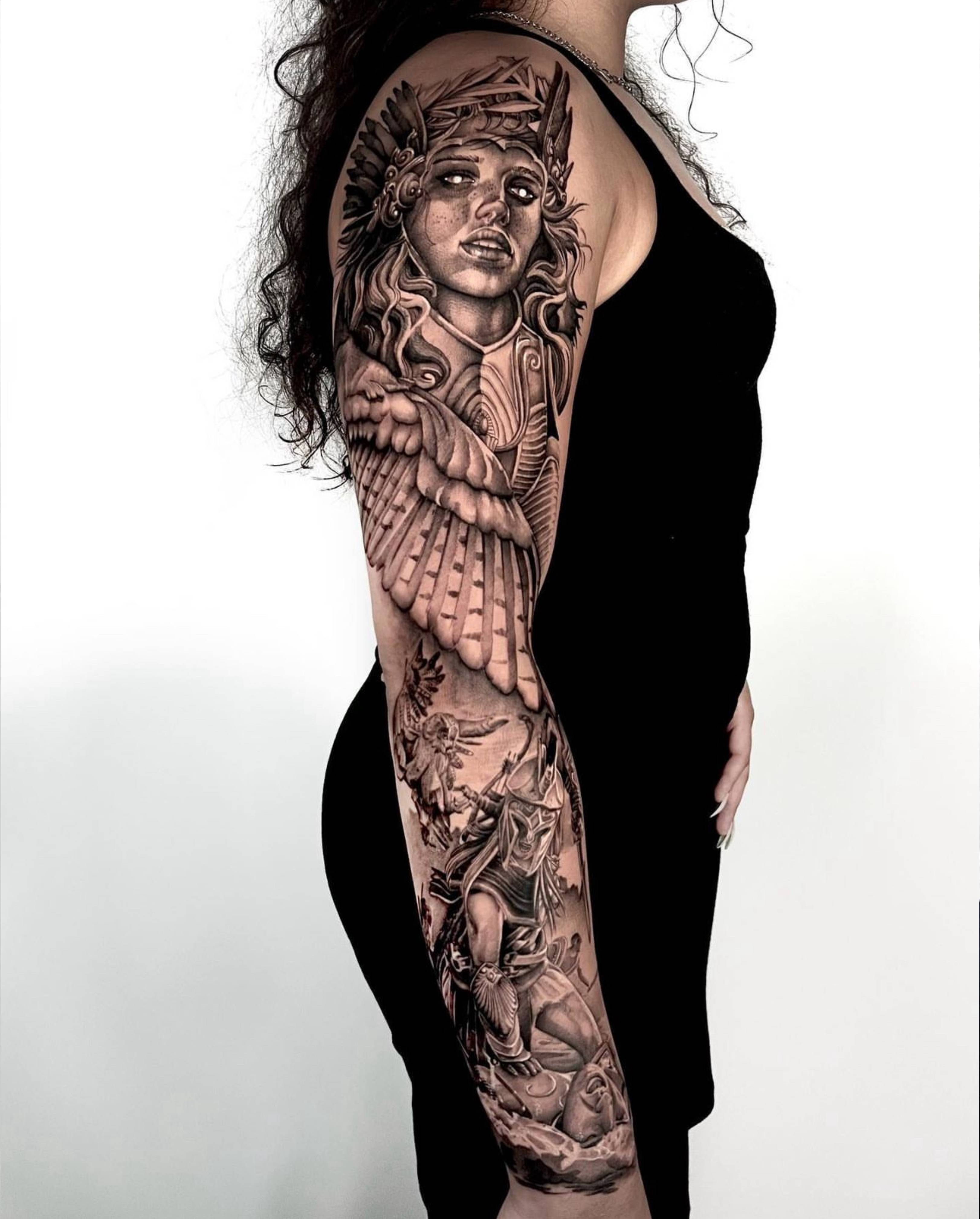 Mythological Sleeve tattoo by Jon Nelson
