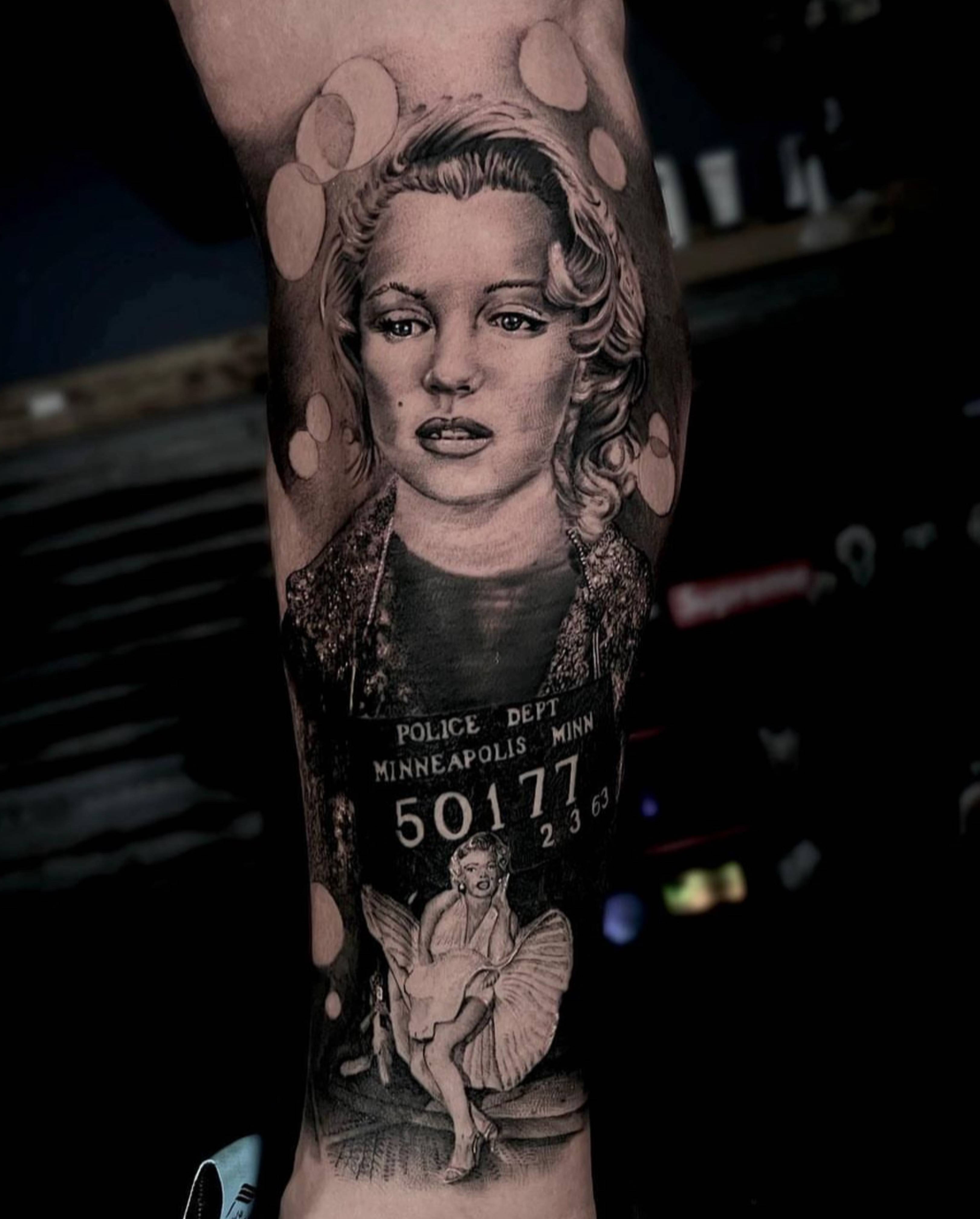 Marilyn Monroe tattoo by Jon Nelson