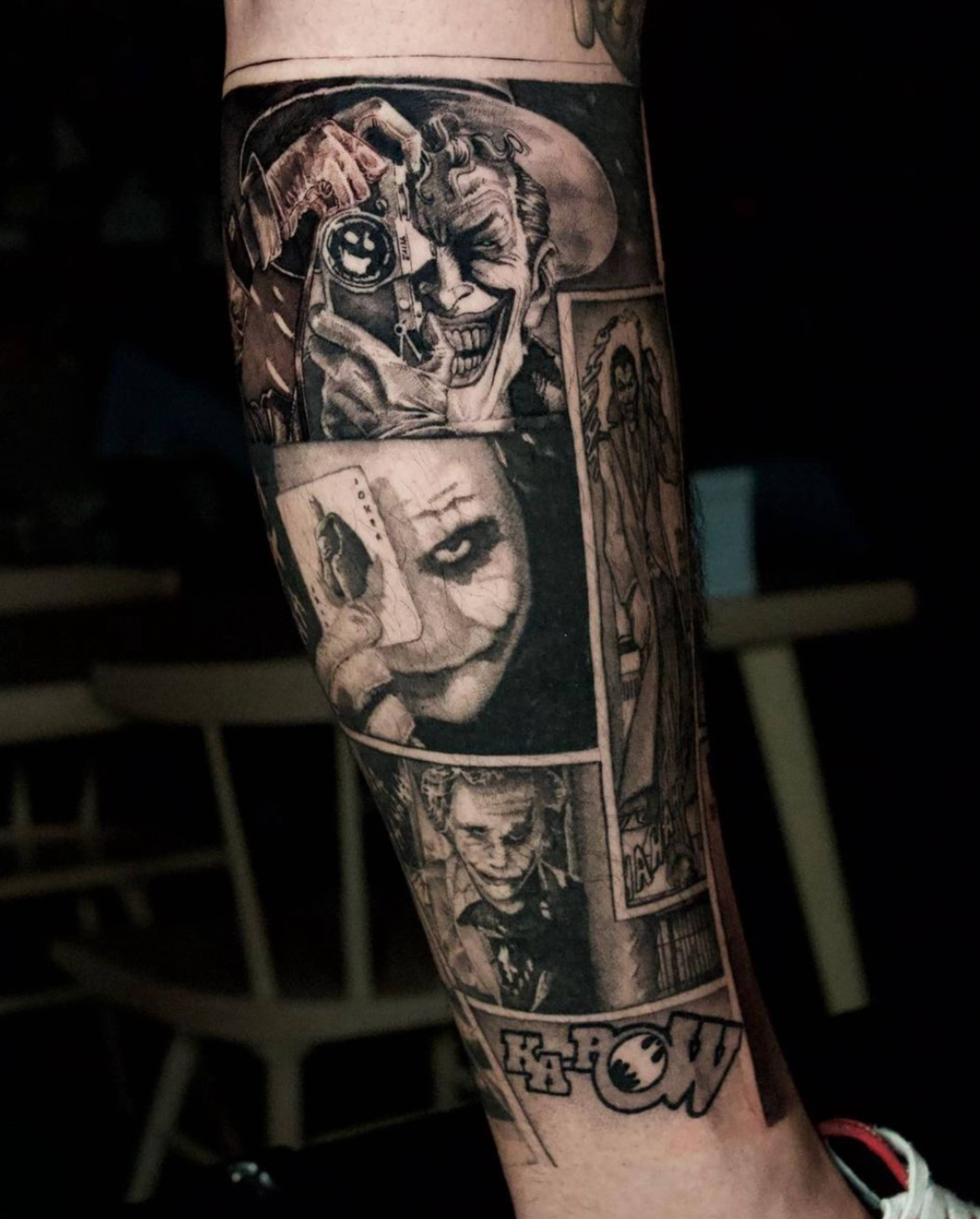 Joker Polaroid tattoo by Jon Nelson